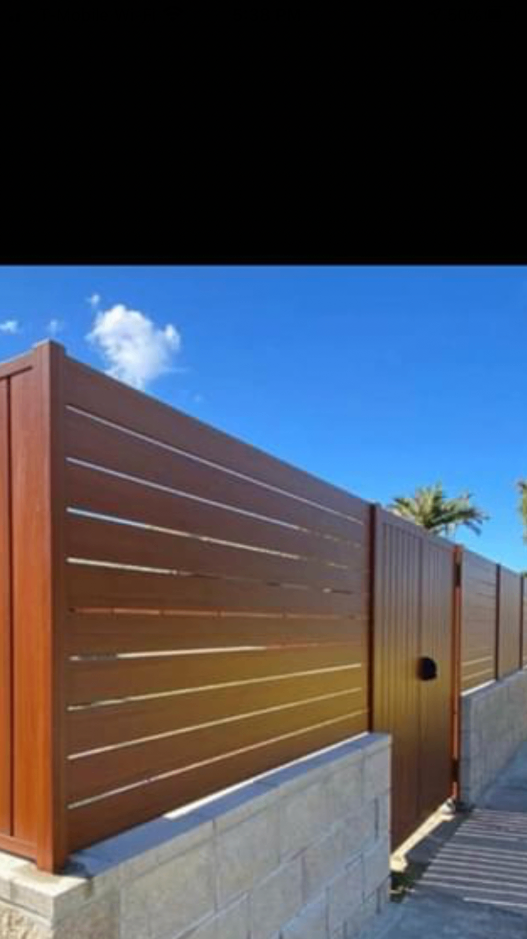 Wood-Look Horizontal Slat Fence