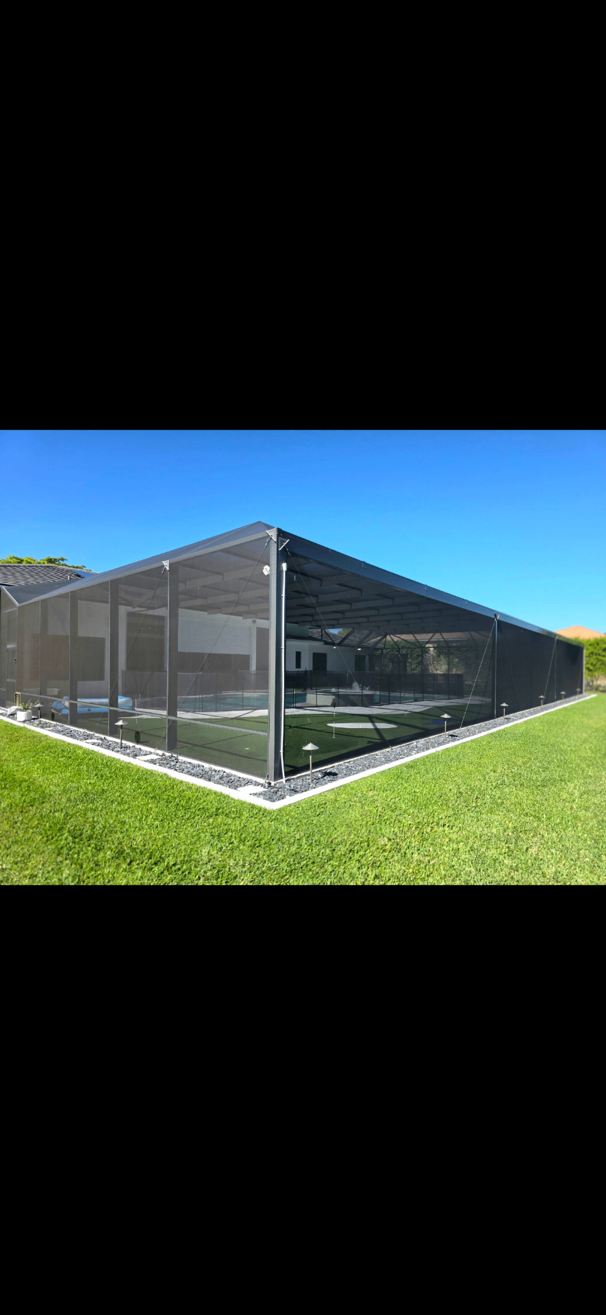 Panoramic Pool Cage with Turf