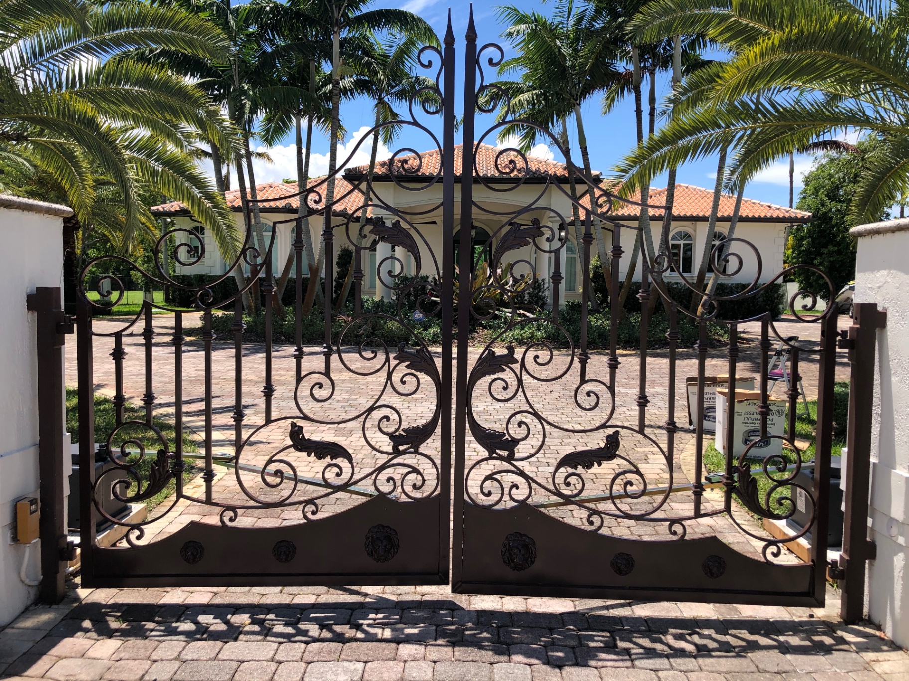Ornamental Wrought-Iron Estate Gate
