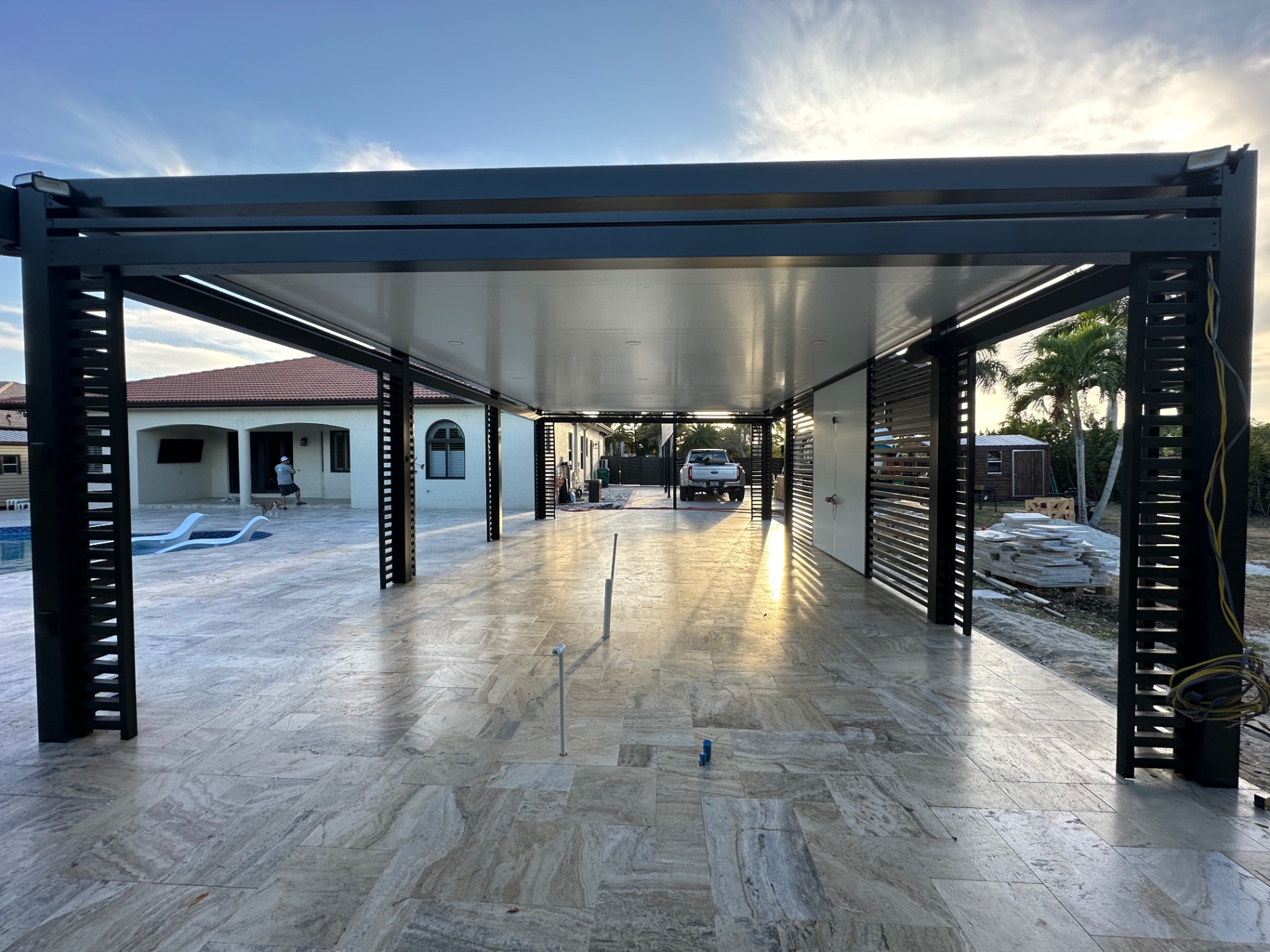 Large Louvered Aluminum Structure