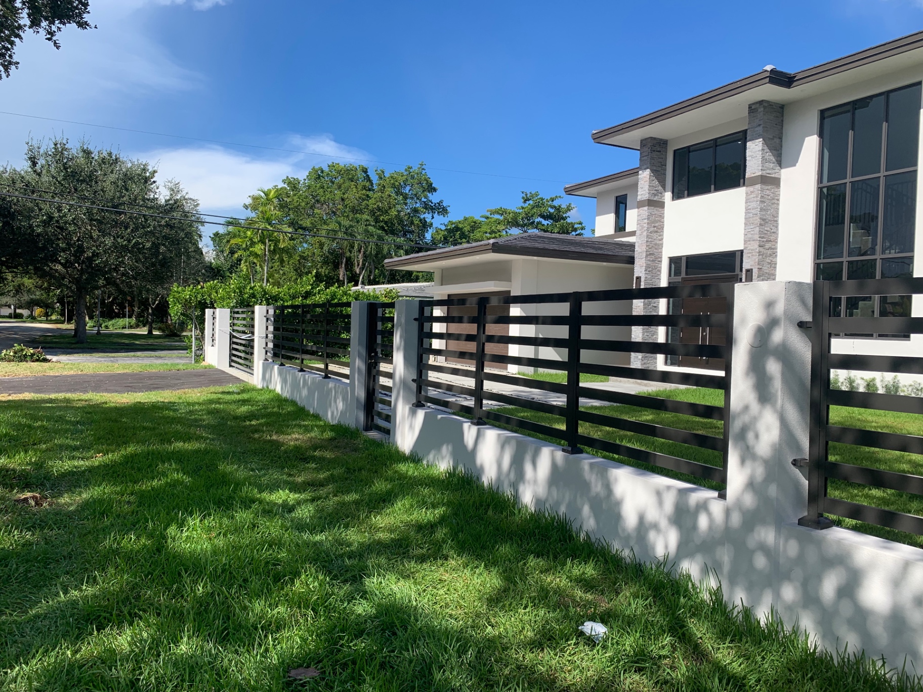 Modern Black Perimeter Fence