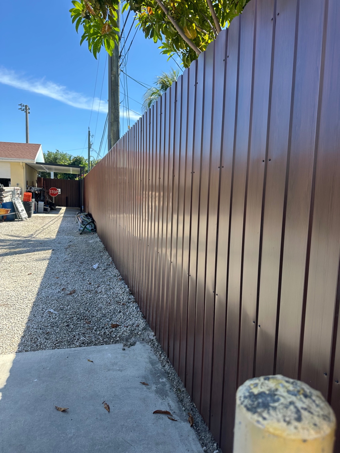 Woodgrain Vertical Privacy Fence