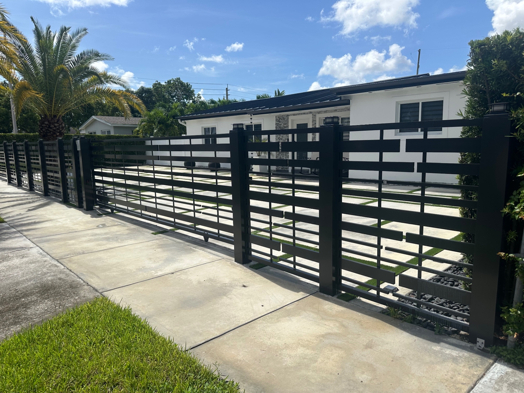 Modern Sliding Driveway Gate & Fence