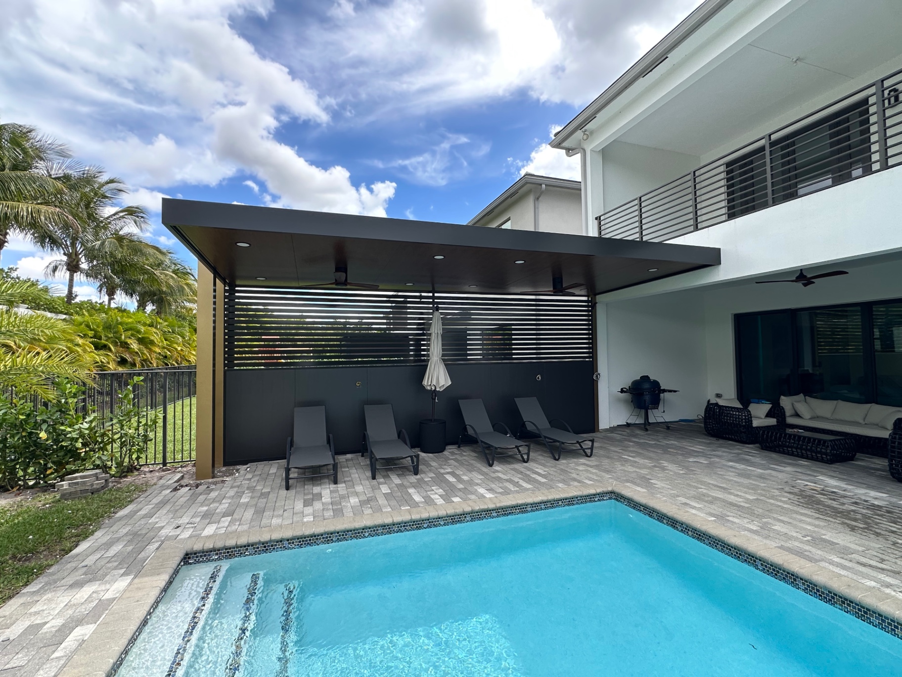 Black Cantilevered Poolside Cover